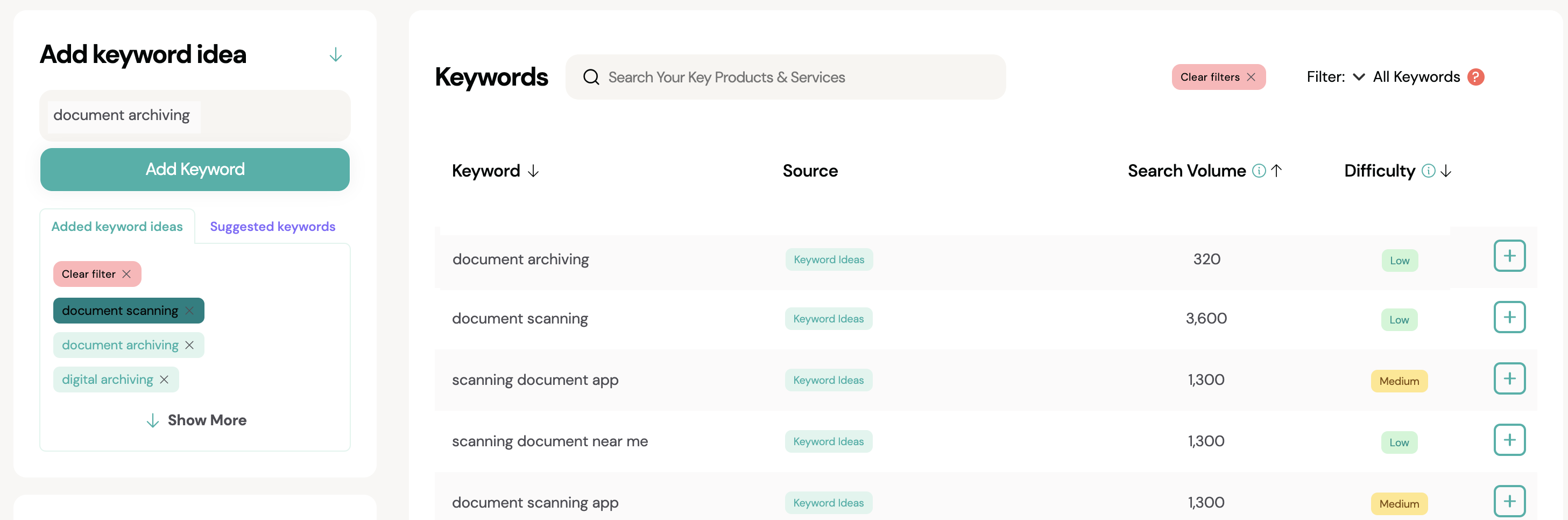 document Archiving search volume